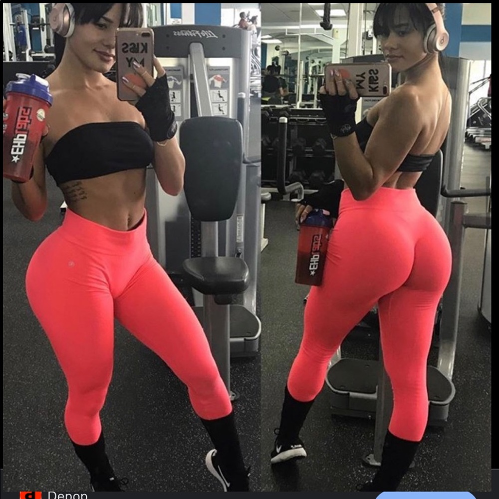 Workouts by Katya Henry Thermo Leggings - Neon Pink